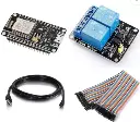 ESP8266 Nodemcu Wifi Basic Starter Kit with USB Cable relay Module Jumper wire Educational Electronic Hobby Kit 