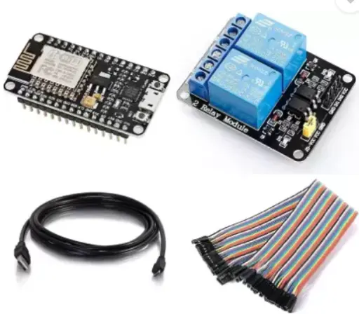 ESP8266 Nodemcu Wifi Basic Starter Kit with USB Cable relay Module Jumper wire Educational Electronic Hobby Kit 